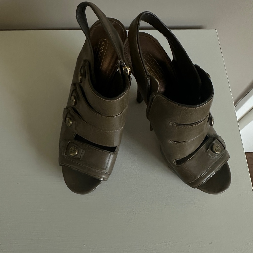 Coach Brown Heels with Slingback Design